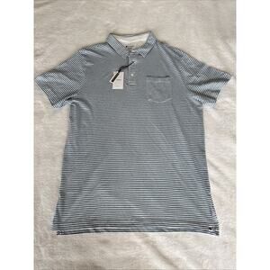 Sperry Blue Striped Polo Men L NWT